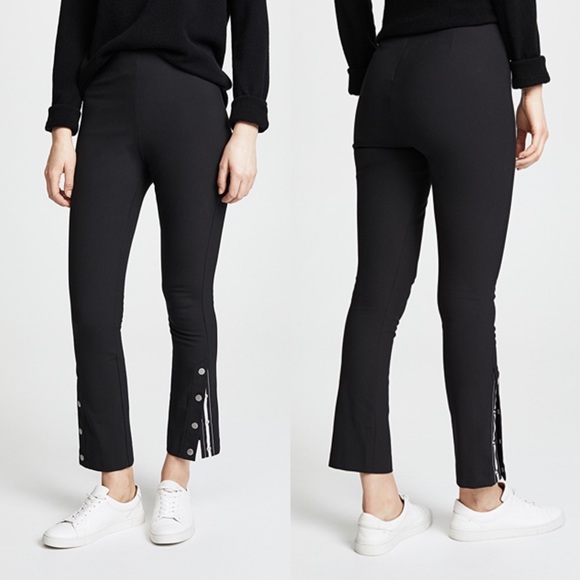 rag & bone Pants - Rag & Bone Simone Snap Black Straight-Cut Pants 4
